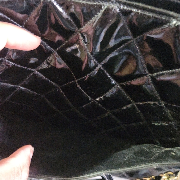COA Vintage Black Quilted Patent Leather Chanel Tote. - Picture 10 of 16